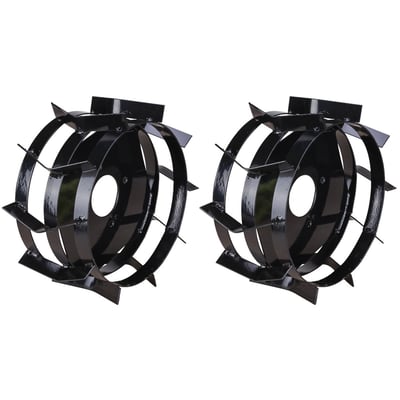 Set 2 roti metalice fara manicot pentru motocultor, diametru 350 mm