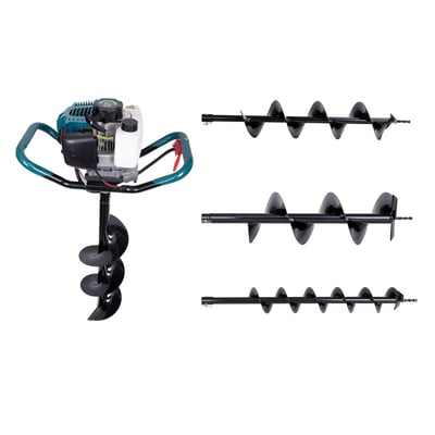 Motoburghiu pamant, Motoforeza Gospodarul Profesionist GP-ED520, pe benzina, 2 timpi, 3 CP, 3 burghie incluse (100mm, 150mm, 200mm)