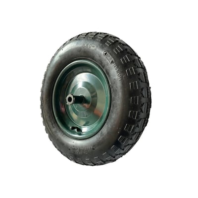 Roata roaba cu camera, janta metalica 3.50-8, ax subtire 14 mm