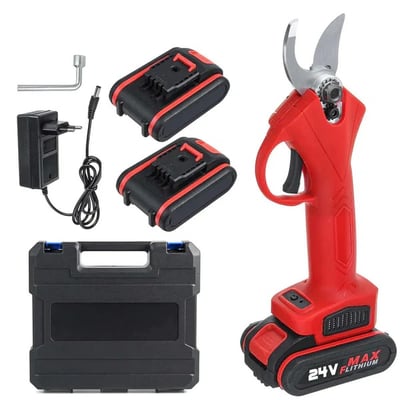 Foarfeca electrica de gradina, pentru taiat crengi pomi, 24 V, cu 2 acumulatori Li-ion