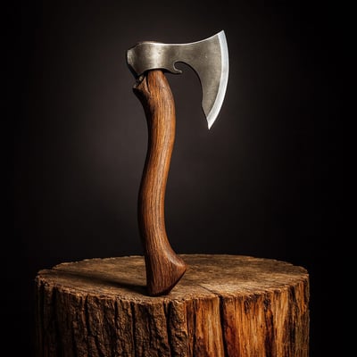 Secure-Topor forjat manual cu maner din lemn pentru despicat, 400 mm, 1150g, lama 165mm