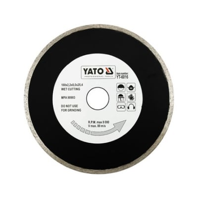 Disc diamantat de taiere continuu, 180x25.4x2.2 mm, taiere umeda, Yato YT-6016