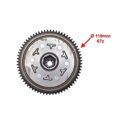 Ambreiaj moto complet Cross 140cc (coroana 67 dinti) XY140