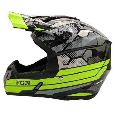 Casca cross Atv, Enduro, FGN, culoare culoare negru-verde, marimea M (57-58)