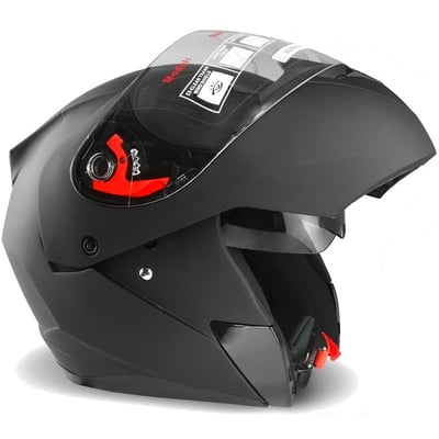 Casca moto flip up X-One cu ochelari de soare, negru mat