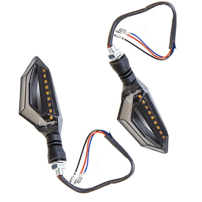 Set 2 semnalizari moto cu led 12V, semnalizare galbena si pozitie alba