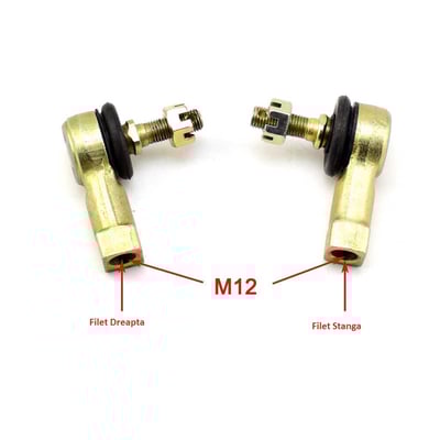 Set 2 capete de bara stanga-dreapta Atv, filet interior M12, filet exterior M10