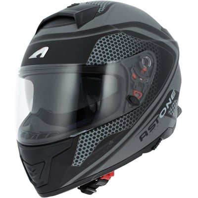 Casca moto full face/Integrala cu ochelari de soare, culoare Negru / Gri, model Astone GT1000F
