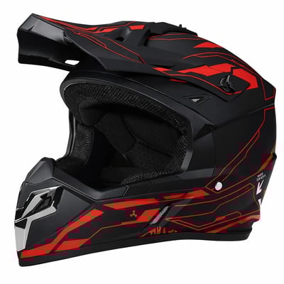 Casca cross Atv, Enduro SNON, culoare negru/rosu, marimea XL (61-62)