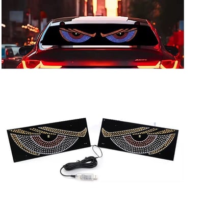 Set 2 panouri Devil Eyes LED, 11 moduri de iluminare, conectare USB, 60 x 12 cm