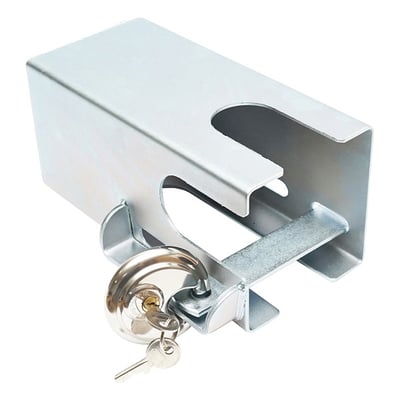 Antifurt metalic inoxidabil cu doua chei, 110x110x217mm pentru cupla remorcare