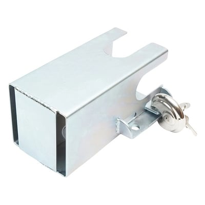 Antifurt metalic inoxidabil cu doua chei, 110x110x217mm pentru cupla remorcare