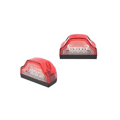 Set 2 lampi pentru numar inmatriculare, remorca / trailer / platforma, LED NEON, tensiune 12-24V, alb-rosu