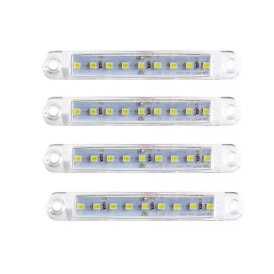 Set 4 lampi laterale gabarit LED, remorca / platforma / camper, tensiune 12V-24V, lumina alba