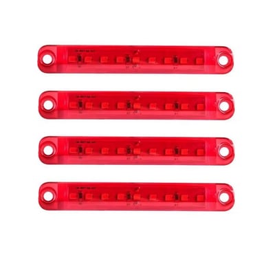 Set 4 lampi laterale gabarit LED, remorca / platforma / camper, tensiune 12V-24V, lumina rosie