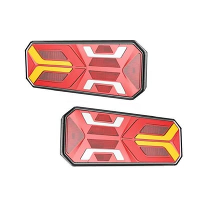 Set 2 lampi spate camion, remorca, trailer, cu led, tensiune 12-24V, IP66, functie pozitie / ceata / marsarier / semnalizare dinamica, stop frana, 350 x 130 mm