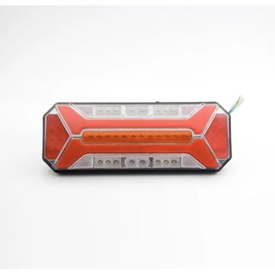 Lampă LED pentru camion, trailer sau platformă, 12-24V, 352mm x 132.5mm, cu semnalizare dinamică, stop, poziție, marșarier și ceață