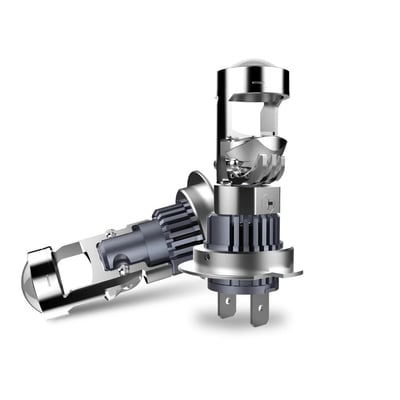 Set 2 Becuri Auto, Led H7 cu Ventilator si lupa, 100w, Plug & Play,6000k, 12V, IP68, CANBUS, Alb
