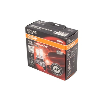 Set 2 becuri H7 led night breaker gen2 osram, omologate rar, 6000k, alb-rece, + 230%, 16W, 12v