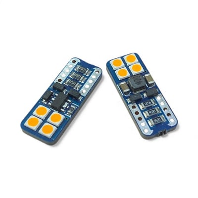 Set 2x becuri auto, LED T10, W5W, 6 SMD, Canbus, 12V , lumina portocalie, pentru pozitie / plafoniera