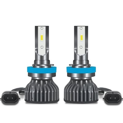 Set 2 Becuri Led Auto, H11, 80W, Lumina Alb-Rece, 10000 Lumeni, 6000K, 9-48v, canbus