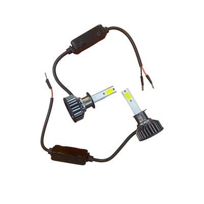 Set 2 becuri auto, led H1, 100w, ventilator racire, 6000k, 12000lm, 9-32V, alb