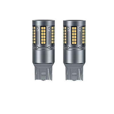 Set 2x Becuri Auto, Led T20, 25w, 1000lm, lumina portocalie, 12-24v, 84 smd, fara polaritate, canbus