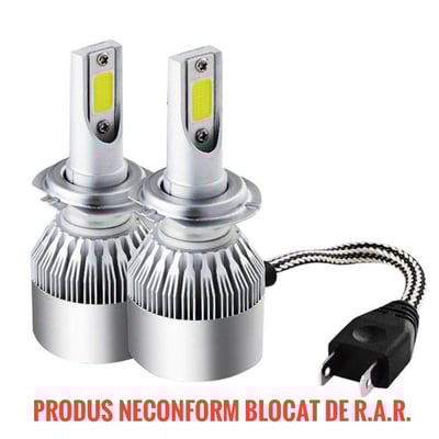 Set 2 Becuri LED Auto H7, C6, 6000K, 36 W