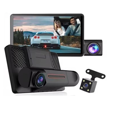 Camera Auto DVR, 3 camere, video Full HD 1080P, Display 4", G-Sensor, unghi 170 grade, 5mp