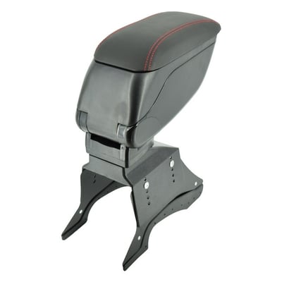 Cotiera auto universala neagra, rabatabila, piele ecologica, cusatura rosie