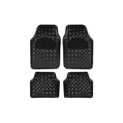 Set 4 covorase auto universale, model diamond, crom, negru lucios
