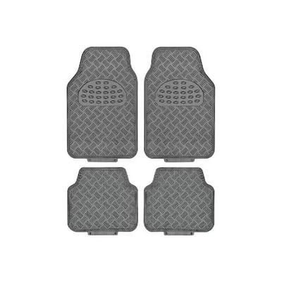Set 4 Covorase Auto, Universale, Model Diamond, PVC, Culoare Aluminiu Carbon