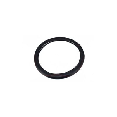 Husa volan din imitatie piele, marime M, culoare negru, cusatura rosie 