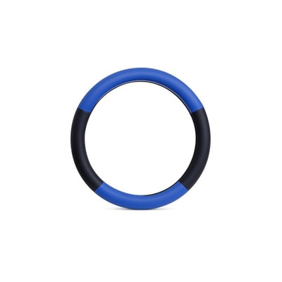 Husa volan, universala, marime M, 37-39cm, culoare negru / albastru