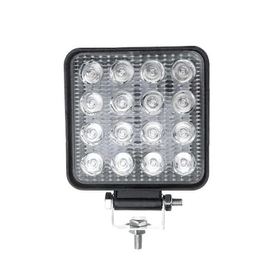 Proiector LED Auto, Offroad, 48W, 12V-24V, 1800 Lumeni, Patrat, 16 Leduri, Flood Beam