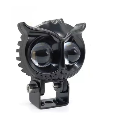 Proiector led Off-Road, moto, ATV cu lupa 50W, 12V - 24V, model bufnita, 2 faze alb si galben