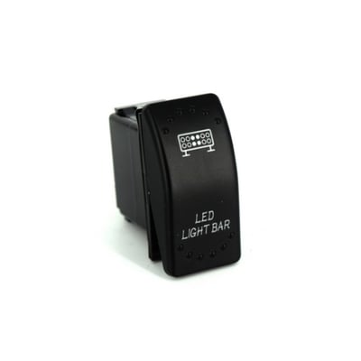 Intrerupator Profesional Auto LED LIGHT BAR cu Martor Avertizare Luminos , Putere: 12V, 20A sau 24V, 10A , Dimensiune: 4,5 x 2.5 cm. Model cu 5 pini