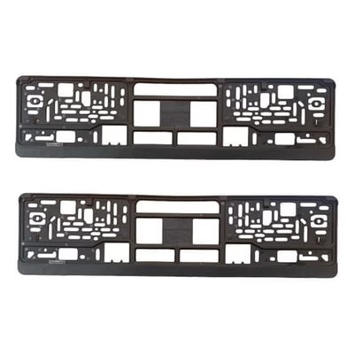 Set 2 bucati suport numar inmatriculare auto, fata-spate, plastic, negru