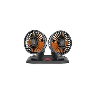 Ventilator Auto Dublu Cu Mufa USB 12-24V, Pozitie Ajustabila