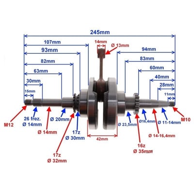 Ambielaj scuter GY6 50cc - 80cc 4T