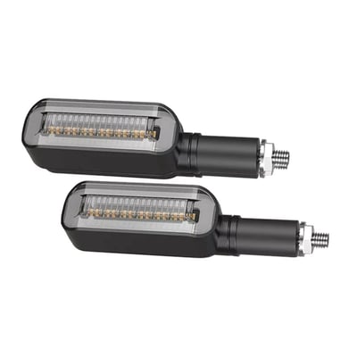 Set 2 semnalizari moto cu led 12V, semnalizare galbena și pozitie, brat cauciuc