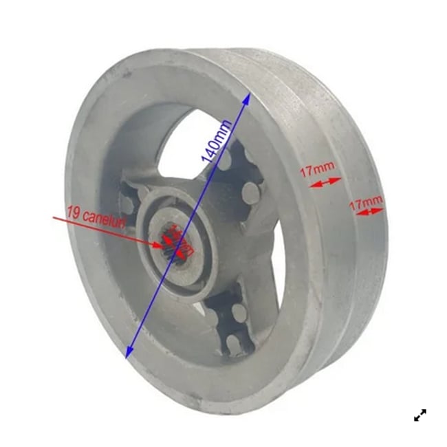 Fulie mare motosapa Dac, Gigant, Ruris, Zimbru PS6500K-4-22