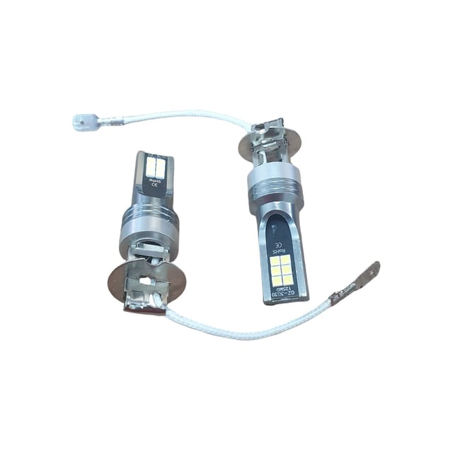 Set 2 Becuri Led Auto, H3, 120W, Lumina Alb-Rece, 15.000 Lumeni, 6000K, model GZ-3030 125SMD