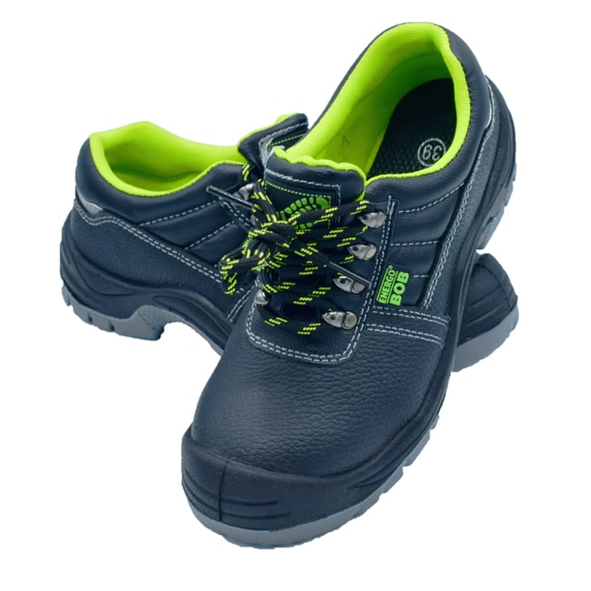 Pantofi de protectie BOB S3, cu bombeu metalic, piele neagra, S3 SRC, marimea 42