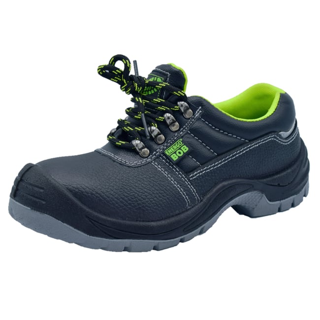 Pantofi de protectie BOB S3, cu bombeu metalic, piele neagra, S3 SRC, marimea 42