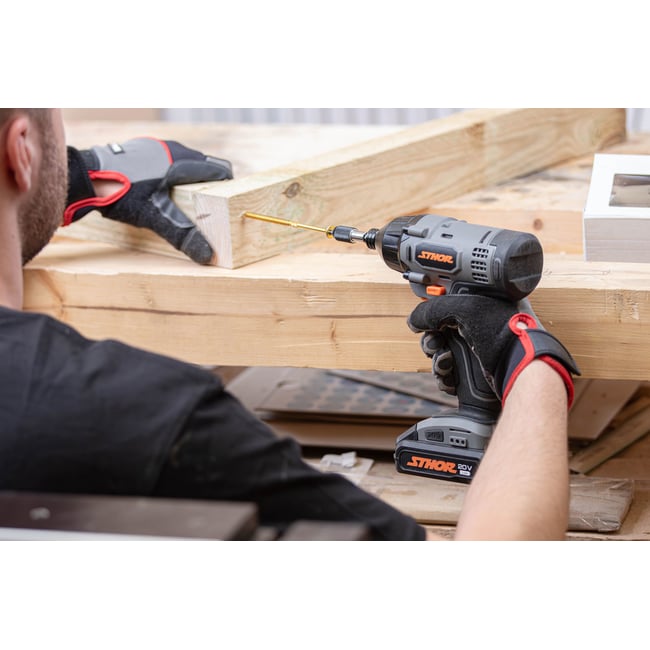 Surubelnita de impact sthor 20v, prindere hexagonala 1/4", 150nm, fara acumulator 78113