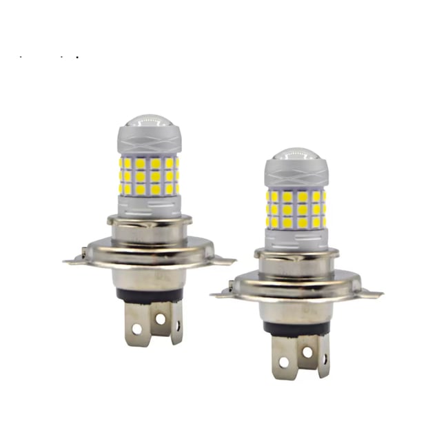 Becuri Auto LED H4 cu Două Faze Cu Lupă - 42 SMD 6000K - 10000LM - Putere 120W