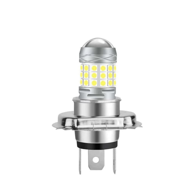Becuri Auto LED H4 cu Două Faze Cu Lupă - 42 SMD 6000K - 10000LM - Putere 120W