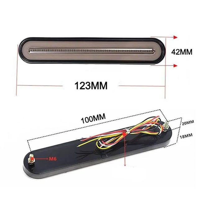 Lampi spate led dreptunghiulare BG12, 12-24V, semnalizare dinamica