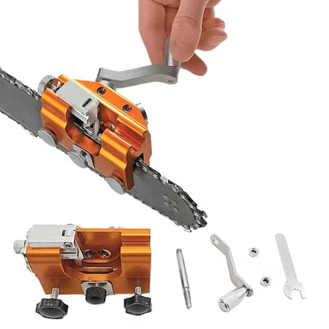 Dispozitiv pentru ascutit lant drujba (tip manivela)